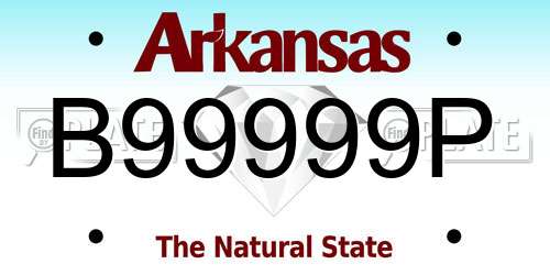 B99999P Arkansas License Plate
