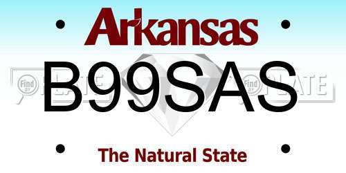 B99SAS Arkansas License Plate