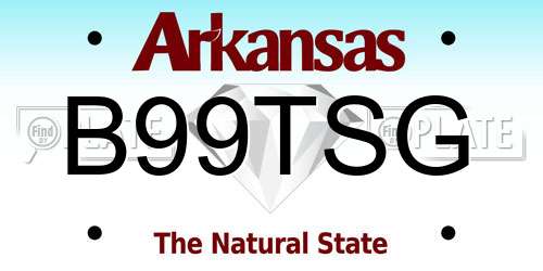 B99TSG Arkansas License Plate