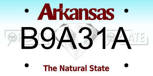 B9A31A Arkansas License Plate