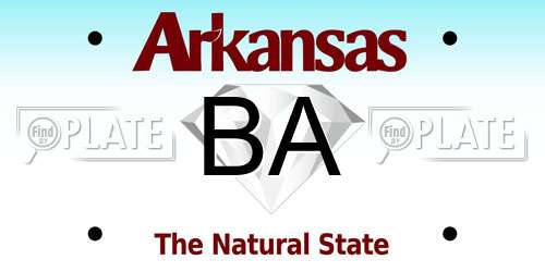 BA Arkansas License Plate