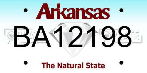 BA12198 Arkansas License Plate