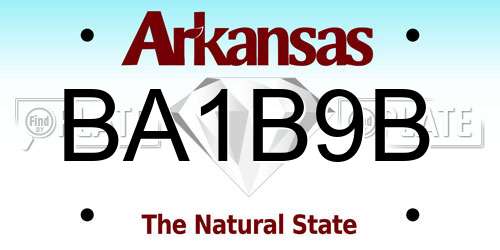 BA1B9B Arkansas License Plate