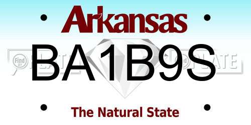 BA1B9S Arkansas License Plate