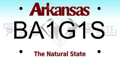 BA1G1S Arkansas License Plate