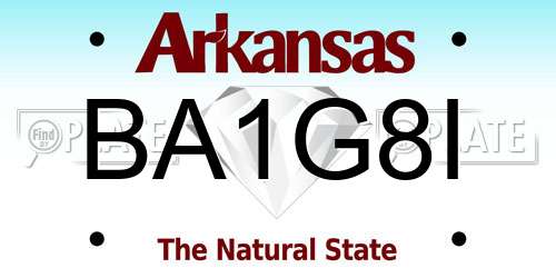 BA1G8I Arkansas License Plate