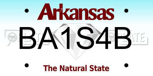 BA1S4B Arkansas License Plate