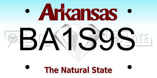BA1S9S Arkansas License Plate