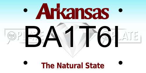 BA1T6I Arkansas License Plate