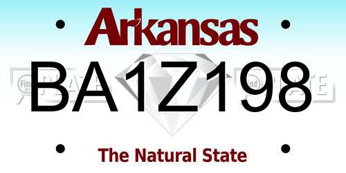 BA1Z198 Arkansas License Plate