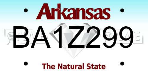 BA1Z299 Arkansas License Plate