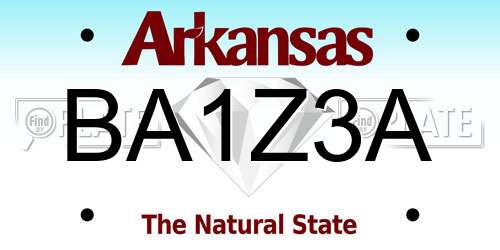 BA1Z3A Arkansas License Plate