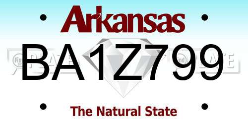 BA1Z799 Arkansas License Plate