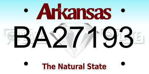 BA27193 Arkansas License Plate