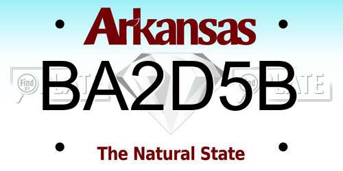 BA2D5B Arkansas License Plate