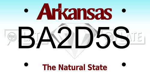 BA2D5S Arkansas License Plate