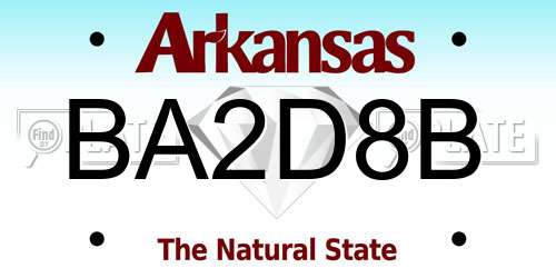 BA2D8B Arkansas License Plate