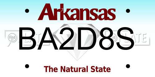BA2D8S Arkansas License Plate