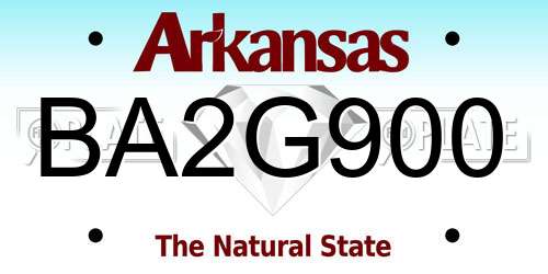 BA2G900 Arkansas License Plate