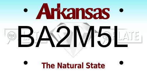 BA2M5L Arkansas License Plate