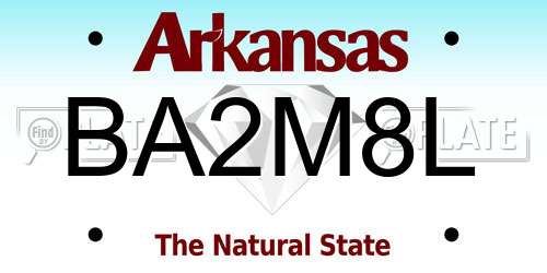 BA2M8L Arkansas License Plate