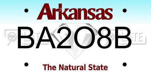 BA2O8B Arkansas License Plate