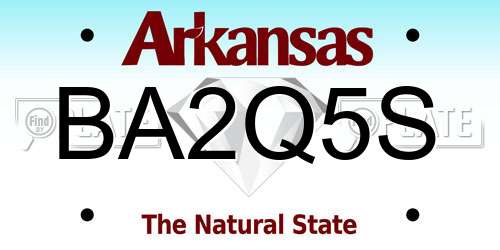 BA2Q5S Arkansas License Plate