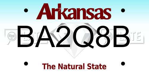 BA2Q8B Arkansas License Plate