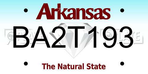 BA2T193 Arkansas License Plate