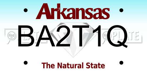 BA2T1Q Arkansas License Plate