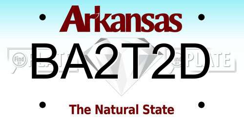 BA2T2D Arkansas License Plate