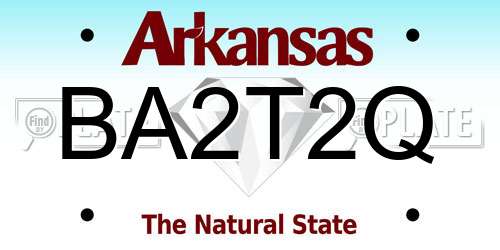 BA2T2Q Arkansas License Plate