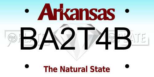 BA2T4B Arkansas License Plate