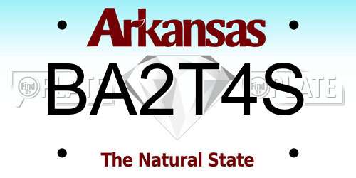 BA2T4S Arkansas License Plate