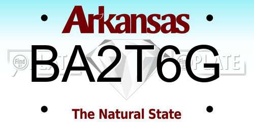 BA2T6G Arkansas License Plate