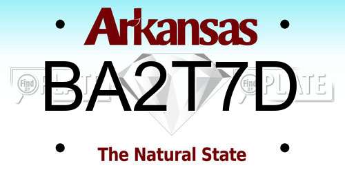 BA2T7D Arkansas License Plate
