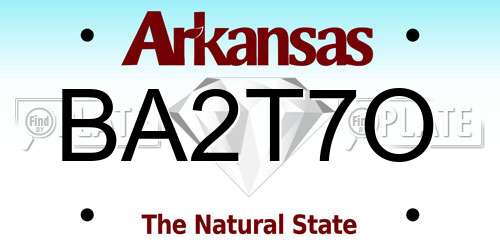 BA2T7O Arkansas License Plate