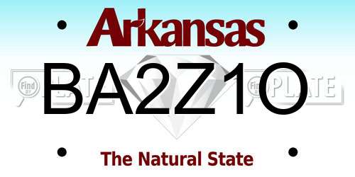BA2Z1O Arkansas License Plate