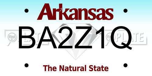 BA2Z1Q Arkansas License Plate