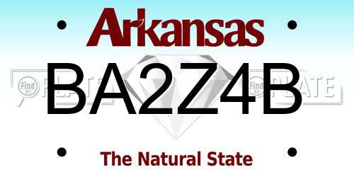 BA2Z4B Arkansas License Plate