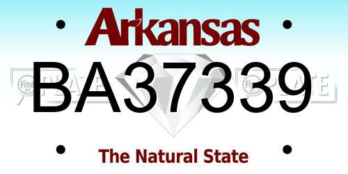 BA37339 Arkansas License Plate
