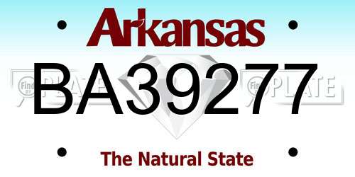 BA39277 Arkansas License Plate