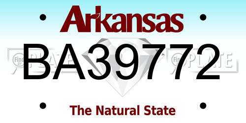 BA39772 Arkansas License Plate