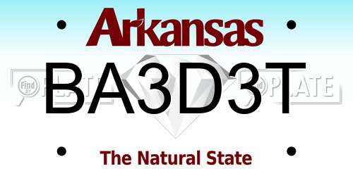 BA3D3T Arkansas License Plate