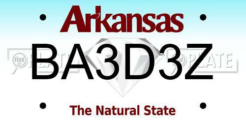 BA3D3Z Arkansas License Plate