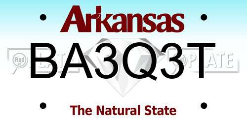 BA3Q3T Arkansas License Plate