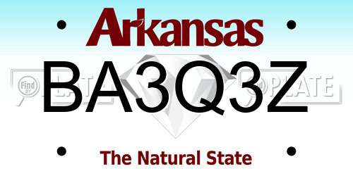 BA3Q3Z Arkansas License Plate