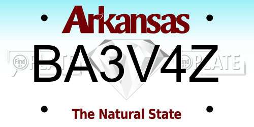 BA3V4Z Arkansas License Plate