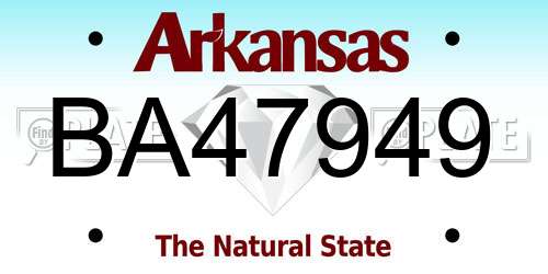 BA47949 Arkansas License Plate
