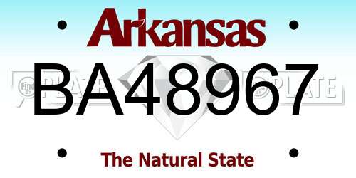 BA48967 Arkansas License Plate